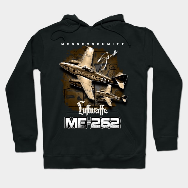 Messerschmitt ME-262 Luftwaffe Aircraft Hoodie by aeroloversclothing